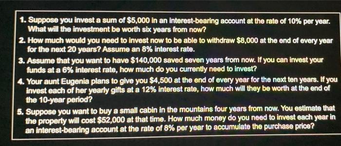 Solve Various Time Value Of Money Scenarios Click The Icon To View The Scenarios Click The Icon View The Present Valu 6