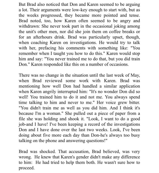 Back Case 1 Case 1 Brad Franklin Had Been Supervising The Customer Service Unit Of The Wilson Chain Of Department Stores 3