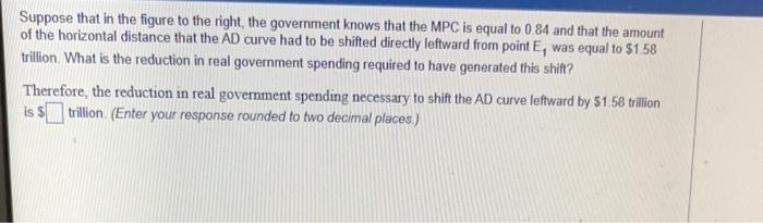 Suppose That In The Figure To The Right The Government Determined That The Amount By Which The Ad Curve Had To Be Shift 2