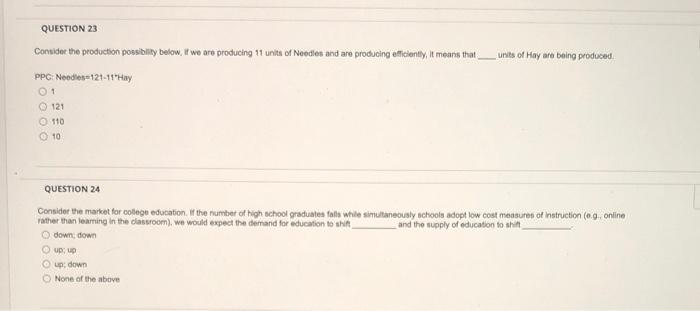 Question 25 Consider The Market For College Education If The Number Of High School Graduates Falls While Simultaneously 2