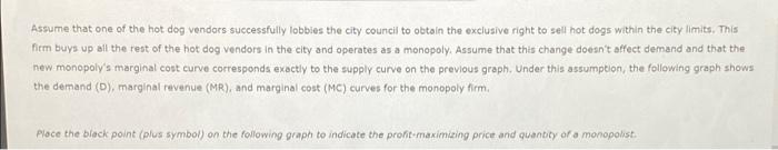5 Monopoly Outcome Versus Competition Outcome Consider The Daily Market For Hot Dogs In A Small City Suppose That This 3