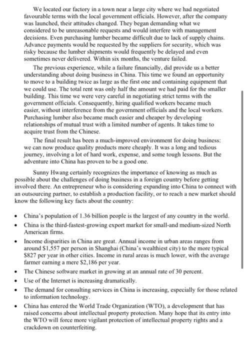 Web Case 08 Sunny Designs Inc An Adventure In China To Strengthen Their Businesses Increasing Numbers Of Entrepreneur 2