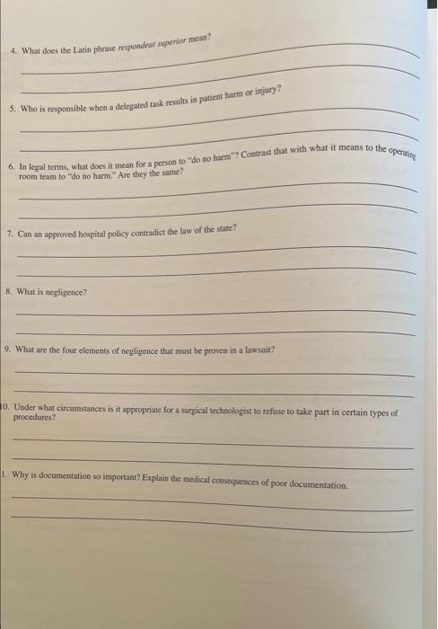 3 Medicolegal Aspects Of Surgical Technology Student S Name Key Terms Write The Definition For Each Term 1 Abandonment 3
