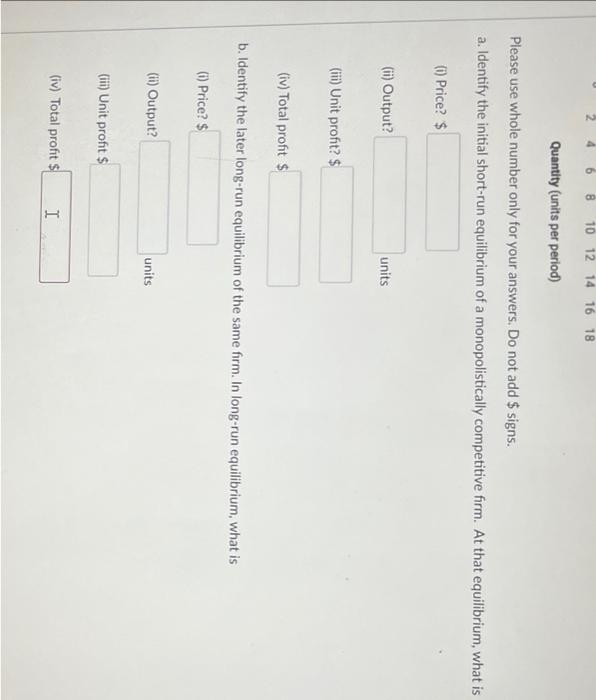 4 Refer To The Graph Below Price Or Cost Dollars Per Unit 18 16 14 12 10 8 4 2 0 2 I Price Mr Ii Output 4 6 2