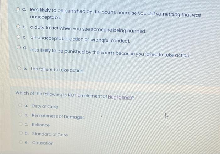 Which Of The Following Statements Is False About The Duty Of Care Oa A Duty Of Care Has Been Established Between Docto 2