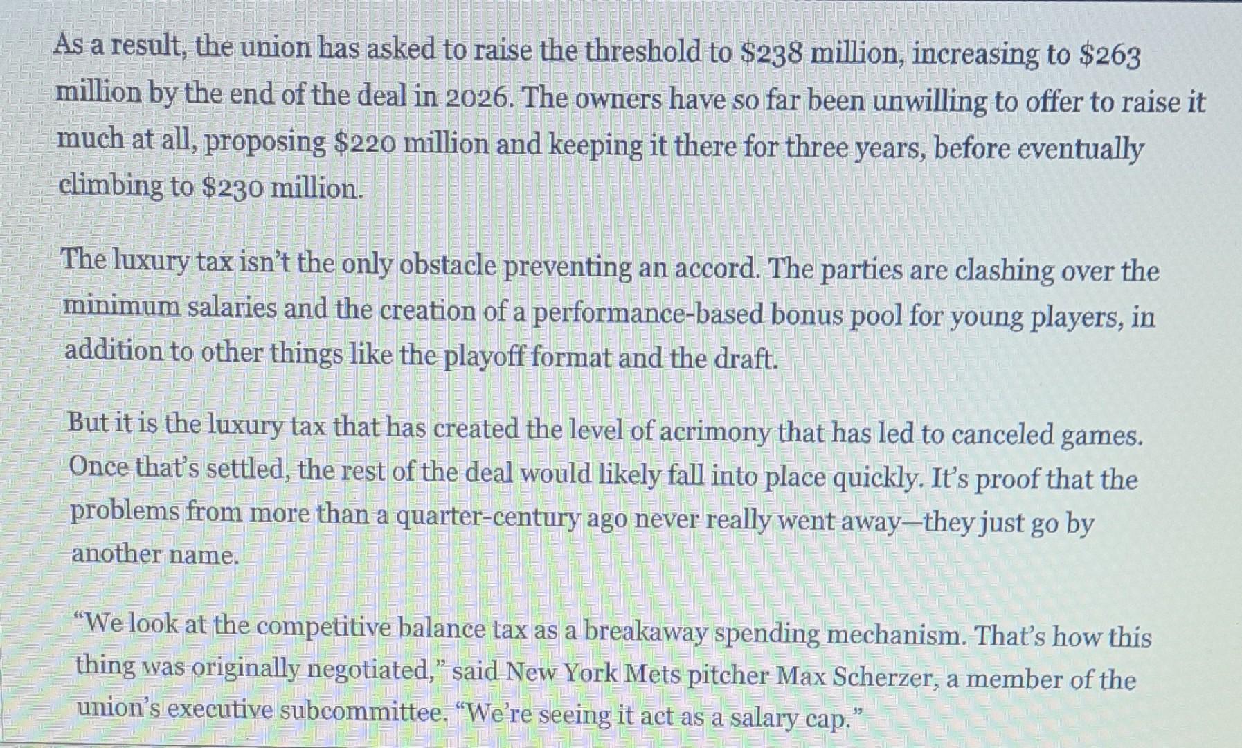 Read The Article Baseball S Labor Problem Has A Familiar Culprit Taxes And Answer The Following Questions 1 How Is Th 5