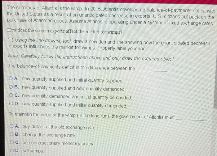 Quantity Of Wimps D Price Of Dollars Per Wimp W Fixed S The Currency Of Atlantis Is The Wimp In 2015 Atlantis Develop 2