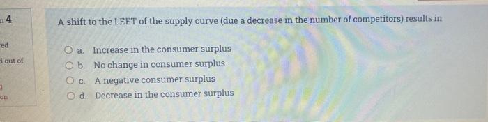 M2 Red 3 Out Of On Producer Surplus Is The Area O A O B O C O D Below The Supply Curve And Above The Price Below The 2