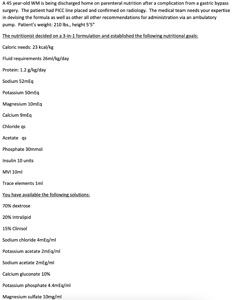 Calculate The Volume Of Each Additive That You Will Use To Compound The Prescription Based On Available Stock Solutions 1
