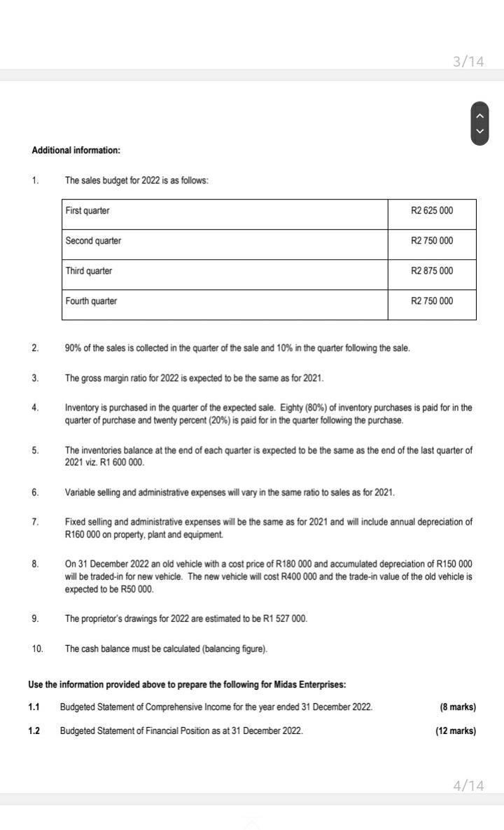 Question 1 Read The Information Below And Answer The Following Questions Information The Following Statement Of Comprehe 3