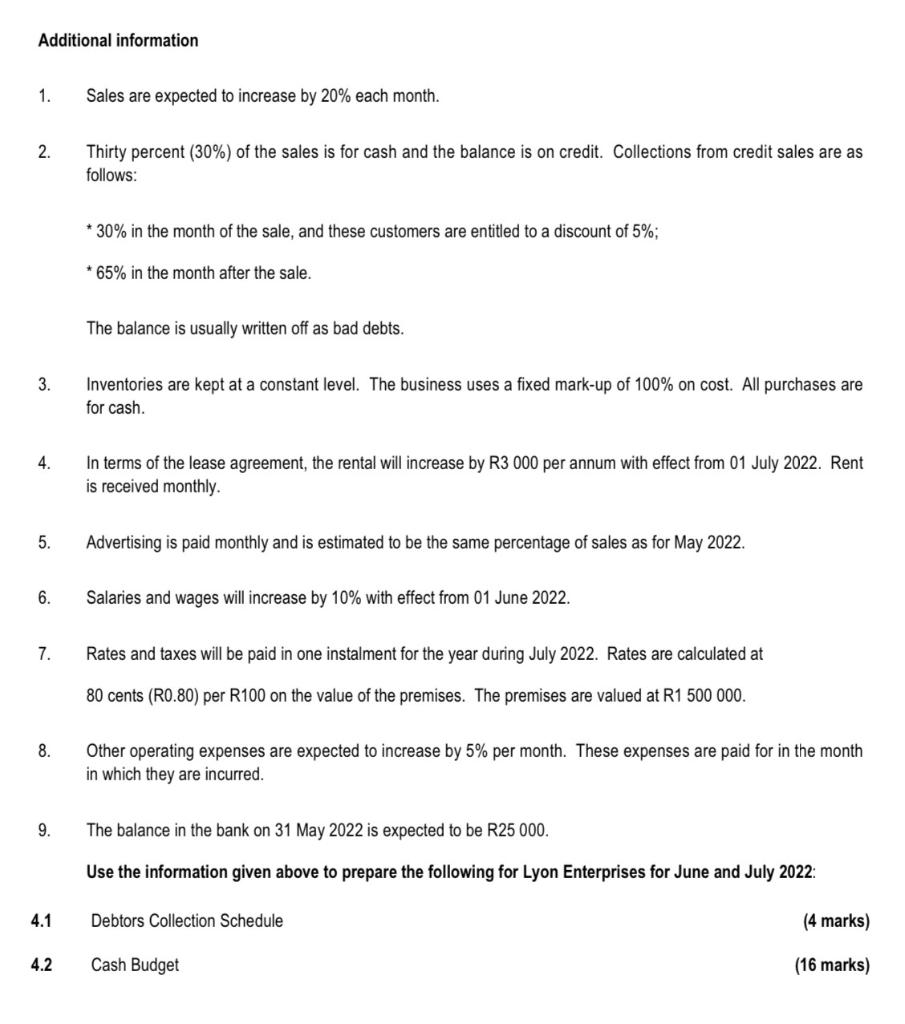 Question 4 Read The Below Information And Answer The Following Questions Information Extract Of The Statement Of Compreh 2