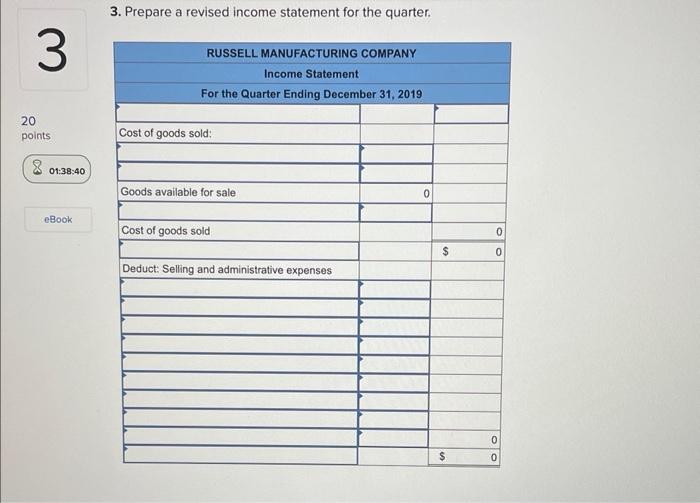 3 Nts 01 39 36 Ebook Margaret Rosenthal Accountant For Russell Manufacturing Company Prepared The Following Income Sta 3
