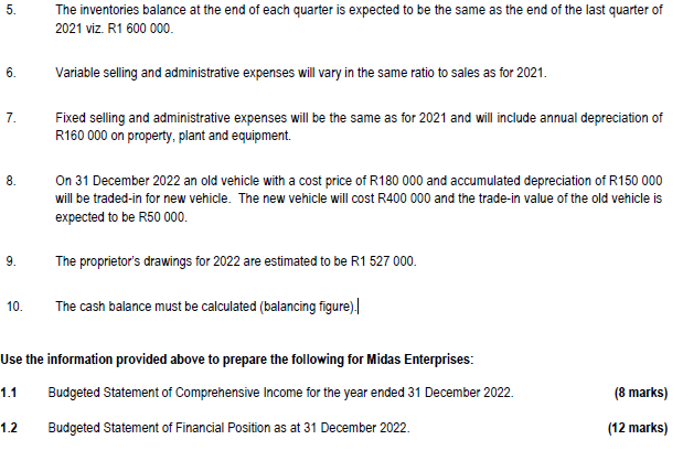 Read The Information Below And Answer The Following Questions Information The Following Statement Of Comprehensive Incom 4