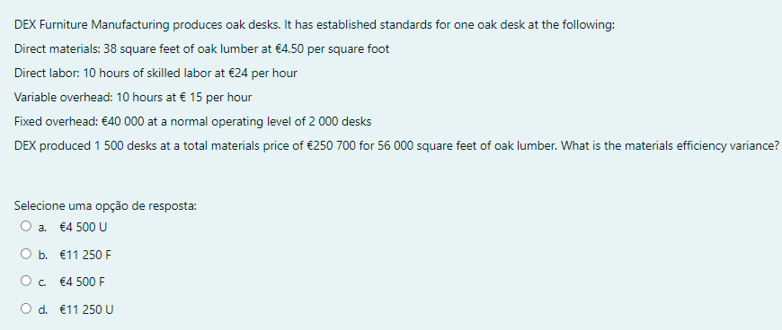 Dex Furniture Manufacturing Produces Oak Desks It Has Established Standards For One Oak Desk At The Following Direct M 1
