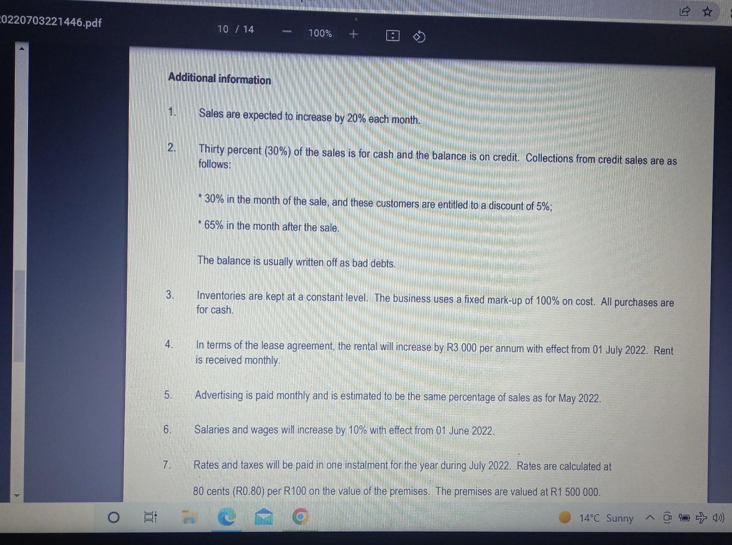 Hi Question 4 Read The Below Information And Answer The Following Questions Information Extract Of The Statement Of Comp 2