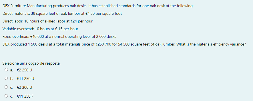 Dex Furniture Manufacturing Produces Oak Desks It Has Established Standards For One Oak Desk At The Following Direct M 1