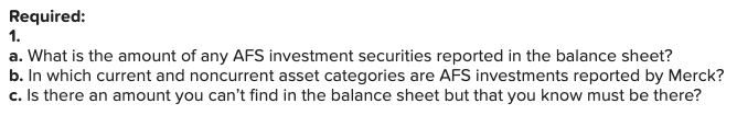 Required 1 A What Is The Amount Of Any Afs Investment Securities Reported In The Balance Sheet B In Which Current A 1