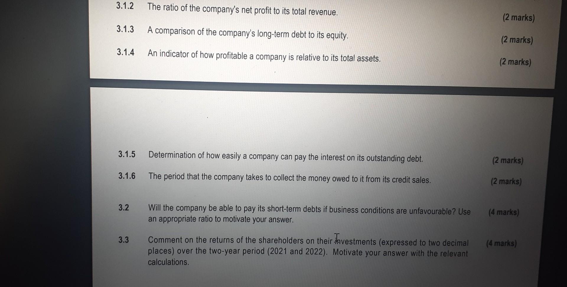 Read The Information Below And Answer The Following Questions Information The Extracts Of The Financial Statements Of Di 5
