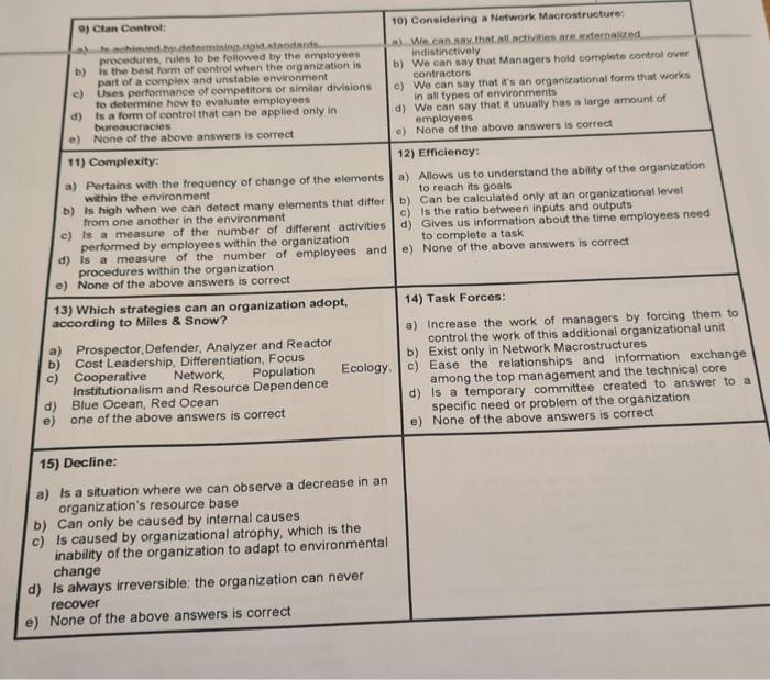 9 Clan Control Al B To Achieved By Determining Rigid Standards Procedures Rules To Be Followed By The Employees Is 1