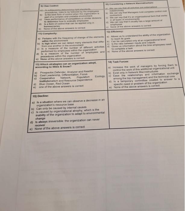 9 Can Control Procedures Rules To Ngid Standards Okowed By The Employees B Is The Best Form Of Control When The Organ 1