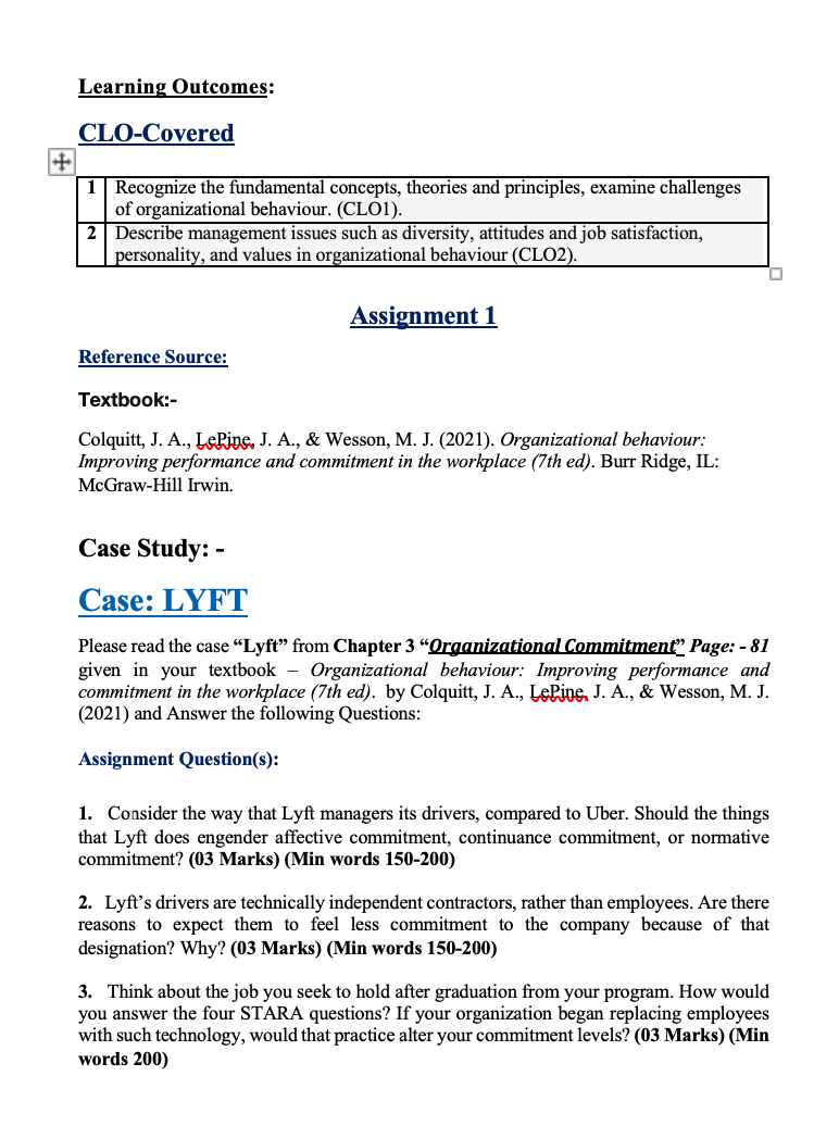 Learning Outcomes Clo Covered 1 Recognize The Fundamental Concepts Theories And Principles Examine Challenges Of Or 1