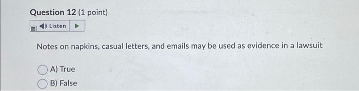 Question 10 1 Point Listen Copyright Exists On A Country By Country Basis True False Question 11 1 Point Listen Alm 2