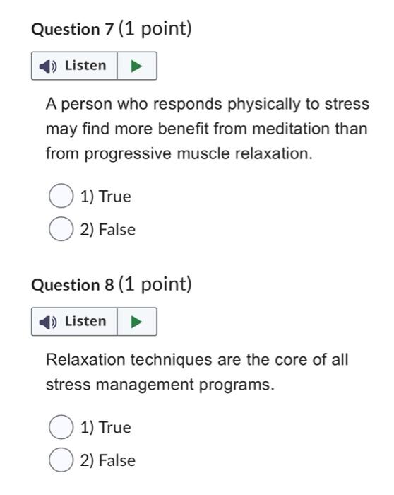 Question 1 1 Point 1 Listen According To The Mayo Clinic Website Laughter Has The Following Long Term Benefits O 6