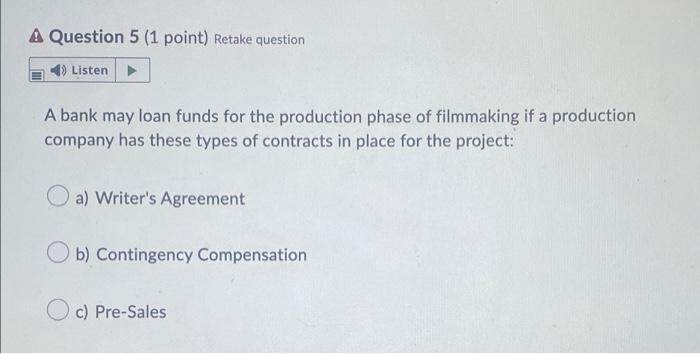 3 A 6 B A Question 2 1 Point Retake Question Listen State Tax Credits Can Be Used For What Type Of Financing Oa Debt 3