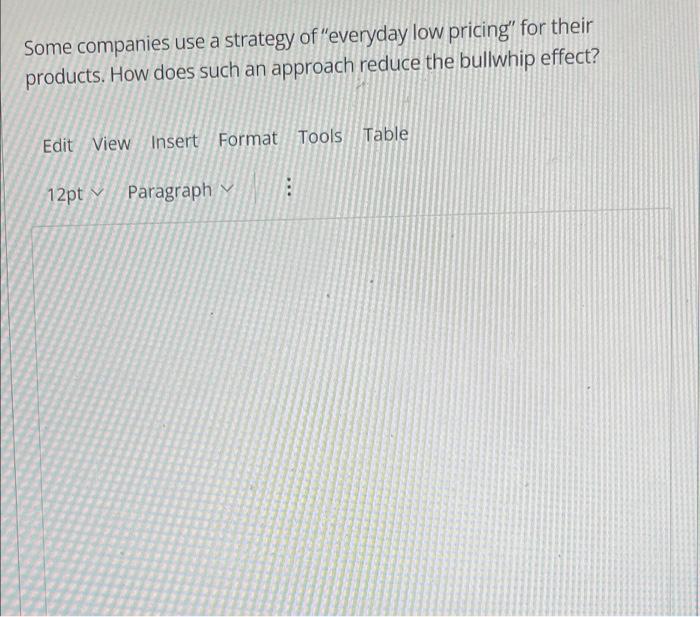Some Companies Use A Strategy Of Everyday Low Pricing For Their Products How Does Such An Approach Reduce The Bullwhi 1