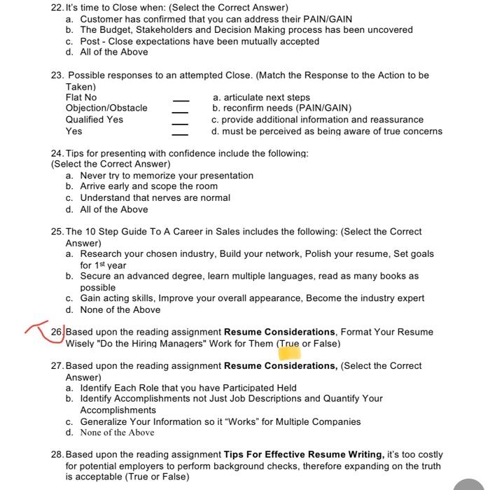 22 It S Time To Close When Select The Correct Answer A Customer Has Confirmed That You Can Address Their Pain Gain 3