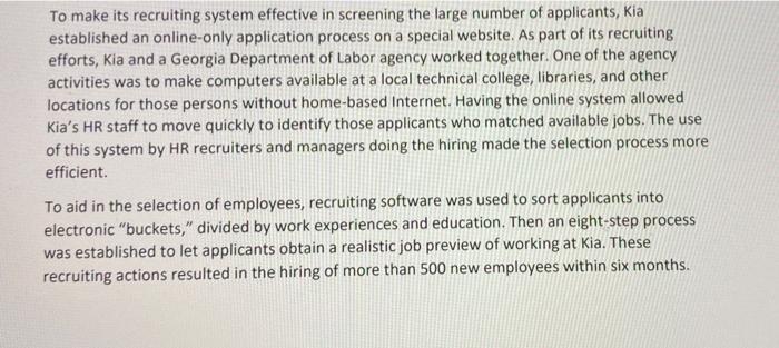 Case Recruiting At Kia As Economic Conditions Became More Demanding For Some Employers Other Firms Continued To Recrui 2