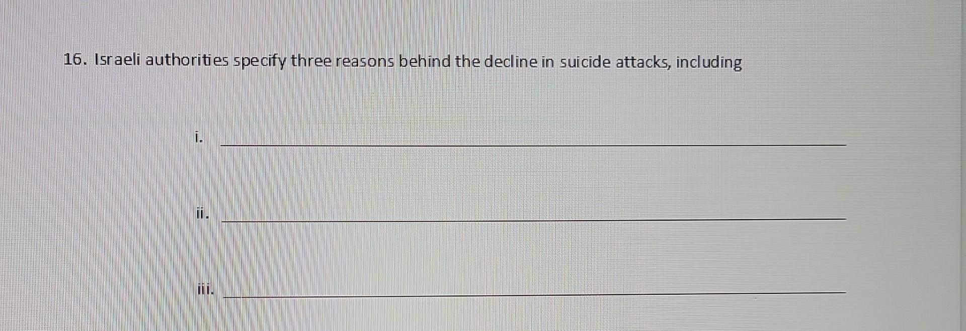 16 Israeli Authorities Specify Three Reasons Behind The Decline In Suicide Attacks Including I 1