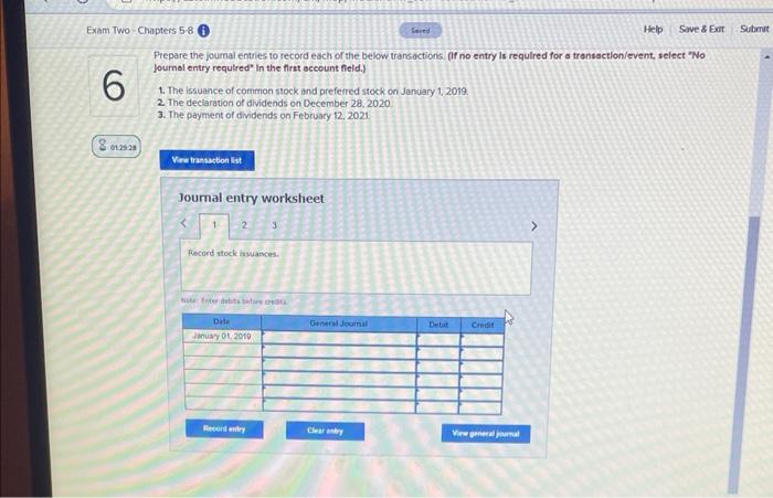 Exam Two Chapters 5 8 6 8 01 2941 0 Taved Required Information The Following Information Applies To The Questions Displ 3