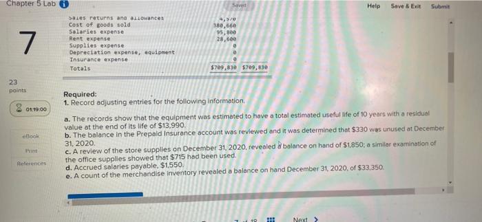 Chapter 5 Labi 7 23 Points 01 19 19 Ebook Print References Cash Accounts Receivable Merchandise Inventory Store Supplies 2