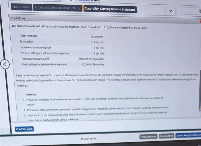 Instructions The Demand For Solvent One Of Numerous Products Manufactured By Logan Industries Inc Has Dropped Sharply 2