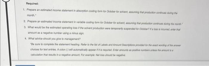 Instructions The Demand For Solvent One Of Numerous Products Manufactured By Logan Industries Inc Has Dropped Sharply 3