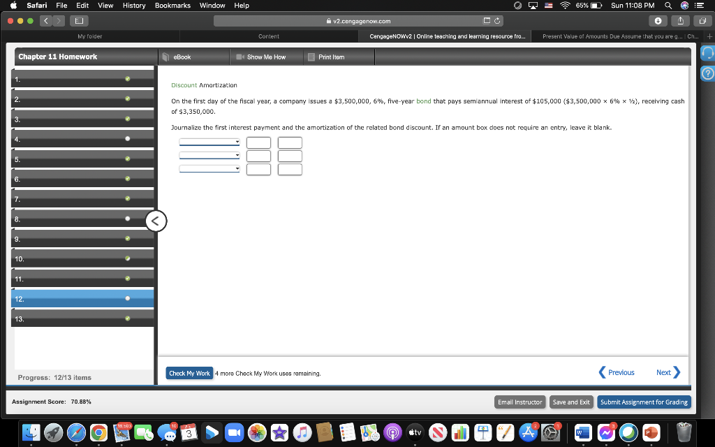 Safari File 1 Chapter 11 Homework 2 3 4 5 6 7 8 9 10 11 12 File Edit View History Bookmarks Window Help 13 1