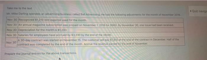Take Me To The Text Mr Mike Darling Operates An Advertising Business Called Ball Advertising He Had The Following Adju 1