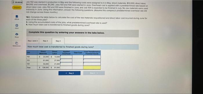 3 1 Prems 00 48 05 Sepet Op 1 P Of As Of The End Of June The Job Cost Sheets At Racing Wheels Inc Show The Following 4