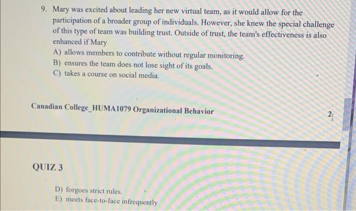 9 Mary Was Excited About Leading Her New Virtual Team As It Would Allow For The Participation Of A Broader Group Of In 1