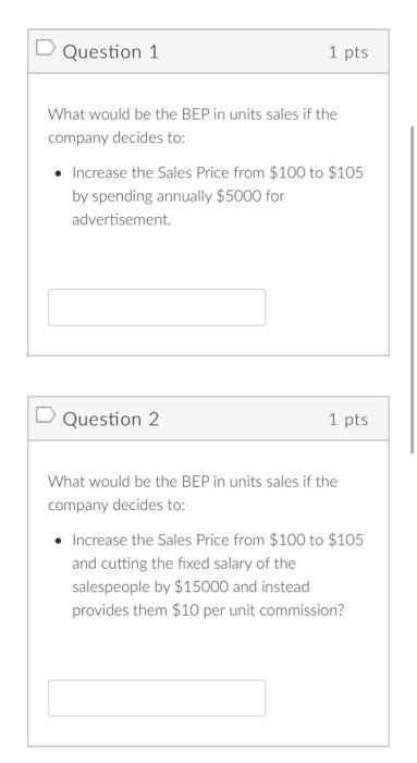 Use The Available Pick Lists From Within The Three Boxed Areas To Change Values Noting How The Break Even Units Change 2
