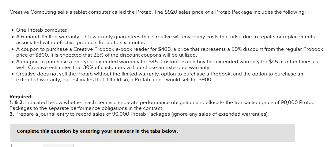 Creative Computing Sells A Tablet Computer Called The Protab The 920 Sales Price Of A Protab Package Includes The Foll 1