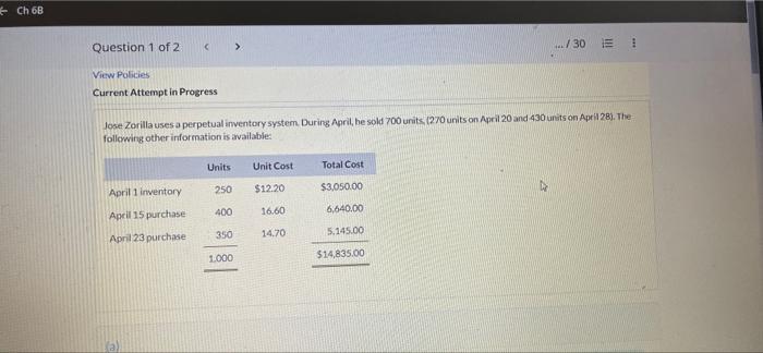 Prepare The Journal Entries To Record The Sale Of Units On April 28 For A Total Of 10 208 Assuming The Company Uses Th 2