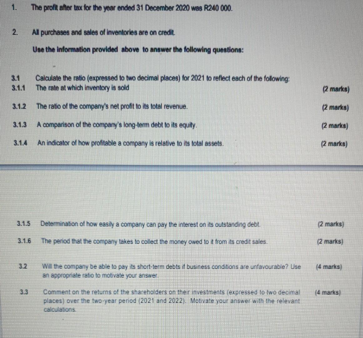 Statement Of Financial Position As At 31 December Assets Non Current Assets Inventories Accounts Receivable Cash And Ca 2