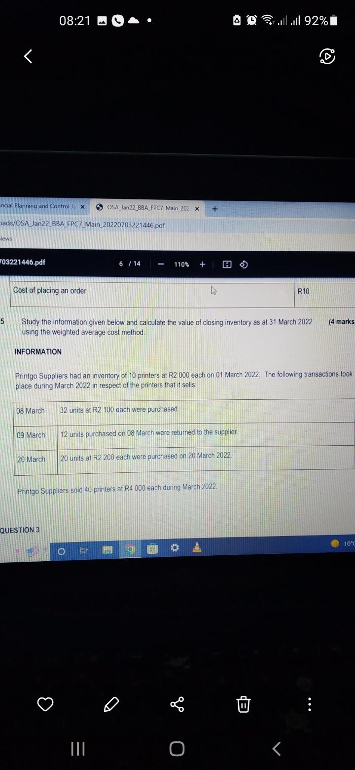 News R Ancial Planning And Control Ja X Dads Osa Jan22 Bba Fpc7 Main 20220703221446 Pdf 03221446 Pdf 5 Cost Of Placing A 1
