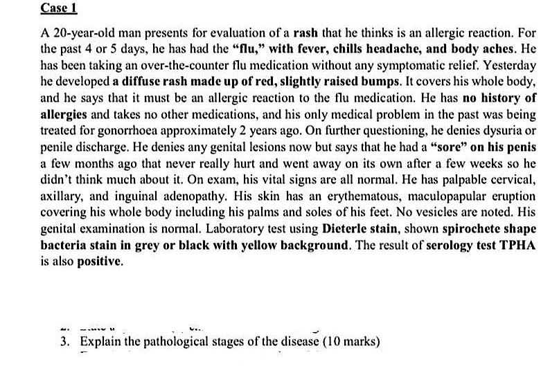 Case 1 A 20 Year Old Man Presents For Evaluation Of A Rash That He Thinks Is An Allergic Reaction For The Past 4 Or 5 D 1