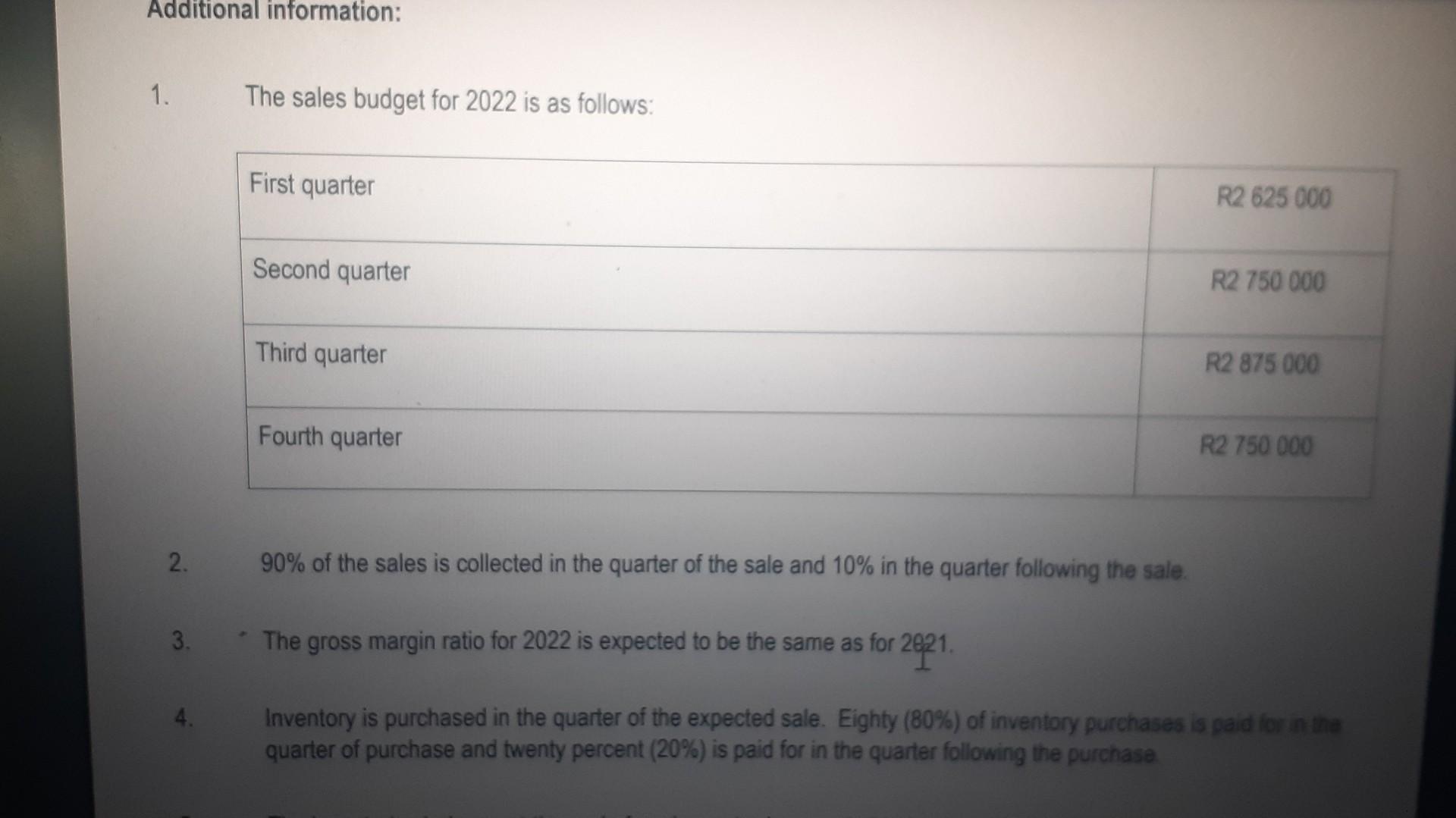 Use The Information Provided Above To Prepare The Following For Midas Enterprises Budgeted Statement Of Comprehensive I 6