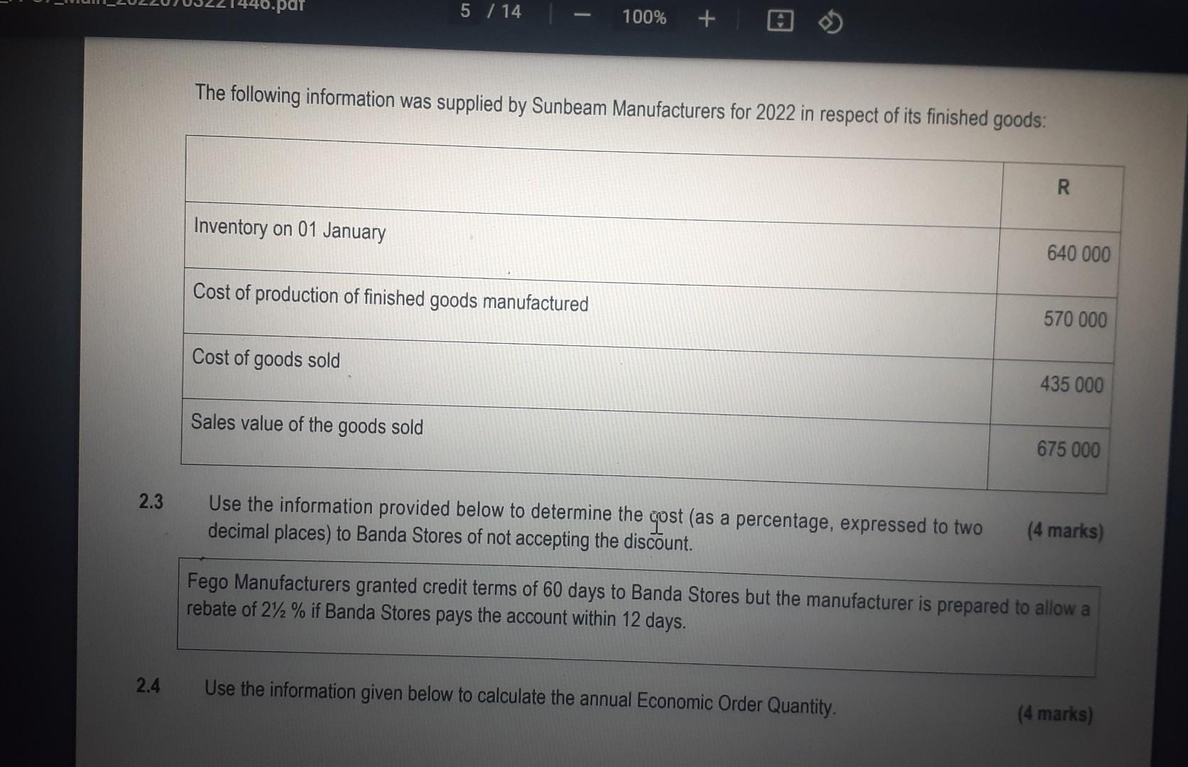 2 1 2 2 Use The Information Provided Below To Calculate The Number Of Units Of Product Tex That Must Be Produced For Jul 2