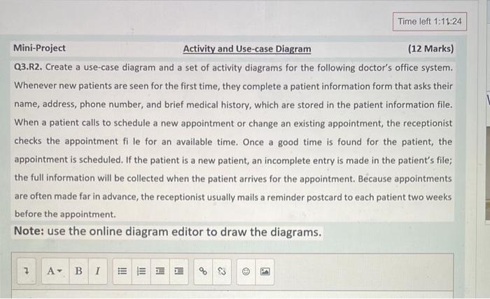 Mini Project Activity And Use Case Diagram 12 Marks Q3 R2 Create A Use Case Diagram And A Set Of Activity Diagrams Fo 1