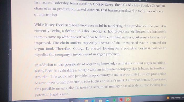 1 Identify The Challenges Faced By Kasey Food And Prepare A Diagnosis You Should Choose The Best Tools And Factors For 2
